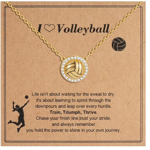 MIYUEFAN Kette Gold Damen 14K Gold Vergoldet Basketball/Softball/Fußball/Volleyball Goldkette Halskette Schmuck Geschenk für Frauen Mädchen