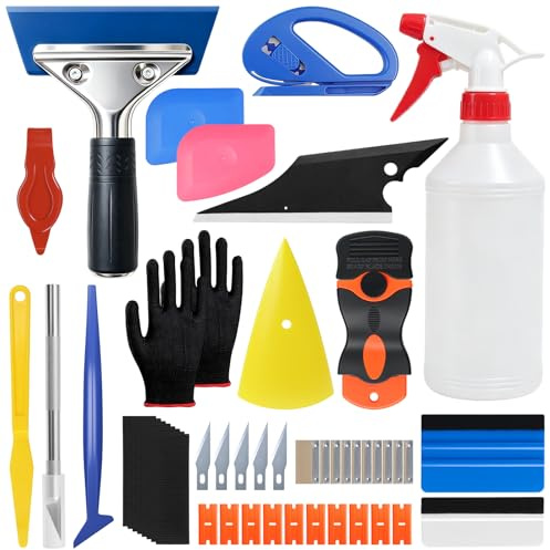 Seconero 48 PCS Car Window Tint Kit, Vinyl Wrap Tools, Window Film Tools | Car Window Tint Application Tools, Glass Protective Film Installing Tool, Car Window Film Squeegee Auto Vinyl Wrap Kit