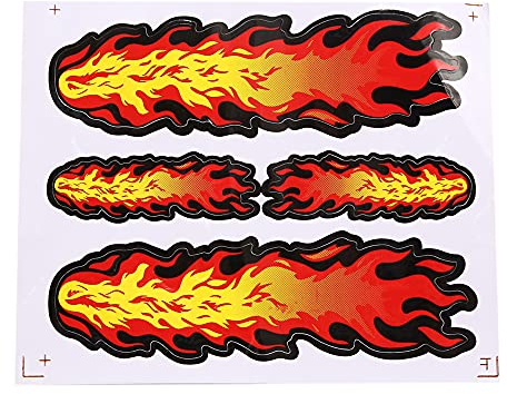 sourcing map Feuerflammen-Muster, aufklebbarer dekorativer Ornament-Aufkleber für Auto