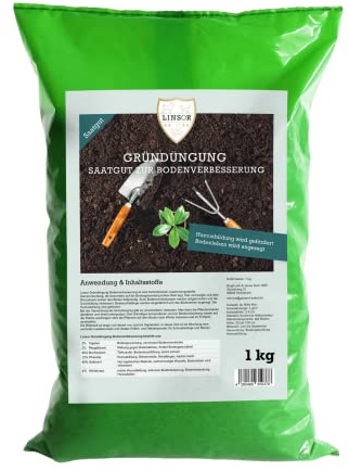 Gründüngung Mischung 1kg Bodenverbesserung – Bodenverbesserung Saatgut | 6 Komponenten gegen Bodenschädlinge & für Humusbildung – Gründünger Mischung als Bodenverbesserung und Insektenweide Saatgut