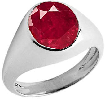 Kleine Schätze Herren Ring Rubin Geburtsstein Herren Rosay Ring in Sterling Silber