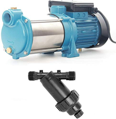 Gartenpumpe Kreiselpumpe 1300W INOX 6000 L/h 5,5 bar + 5 Vorfilter Wasserfilter