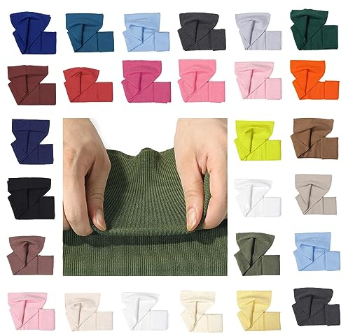 Knit Rib Elastane Waistbands Ribbing Strip, Neotrims Stretch 2 x 2 Fabric Material, Great Recovery Resilient. Use Garment Cuffs, Collars, Welt Edge. 100cms x 20cms Panel. Bottle Green, 1 Strip