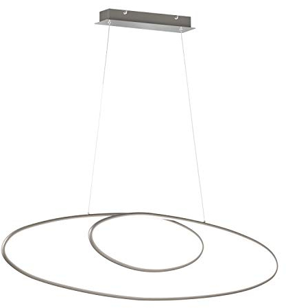 Trio Leuchten LED Pendelleuchte Avus 329010107, Metall Nickel matt, inkl. 35 Watt LED, Switch Dimmer