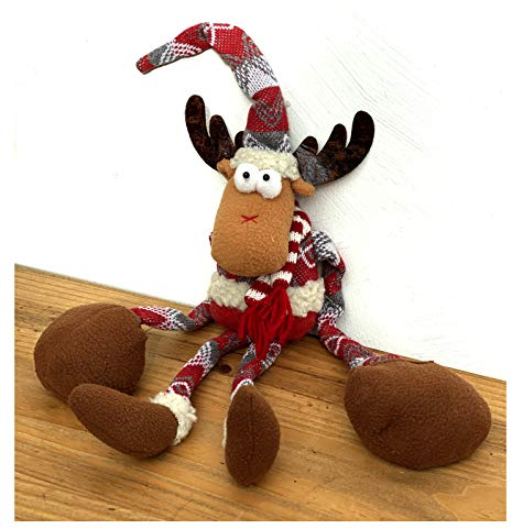 heimtexland ® Deko Elch Weihnachten als Kantenhocker oder Vorhang Raffhalter 50 cm Dekoration Advent Typ711