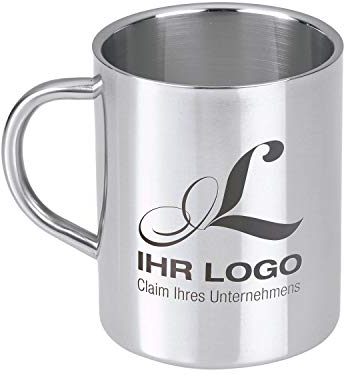 STEMPEL-FABRIK Edelstahlbecher für Linkshänder mit individueller Gravur - in 2 Größen (groß und klein) - Doppelwandig - Thermobecher - Isolierbecher - Outdoor (groß)