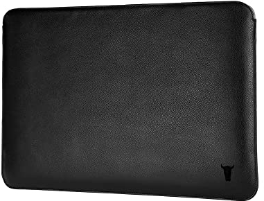 TORRO Laptophülle – Laptop Tasche aus echtem Leder, kompatibel mit 13 Zoll / 14 Zoll Apple MacBook Pro und MacBook Air (Schwarz)