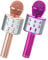 Wowstar Wireless Microphone, Karaoke Bluetooth Microphone for Kids Adults, Portable Toy Karaoke Mic Speaker Machine, Home KTV Player Support Android & iOS Devices for Party Singing (Rose Gold&Violet)