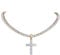 zxcs Männer Frauen Hip Hop Kreuz Anhänger Halskette mit 4mm Zirkon Tennis Kette Euro Out Bling Halsketten Hiphop Schmuck Mode Geschenk-Gold Tennis Chain,16inch(40cm)