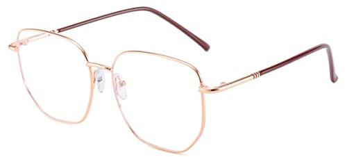 LIPIODOL Metall Frame Blaulichtfilter Brille Ohne Stärke Anti-Müdigkeit UV-Schutz Computerbrille Retro Rund Metallgestell Brillenfassung mit Brillenetuis und Brillenputztuch