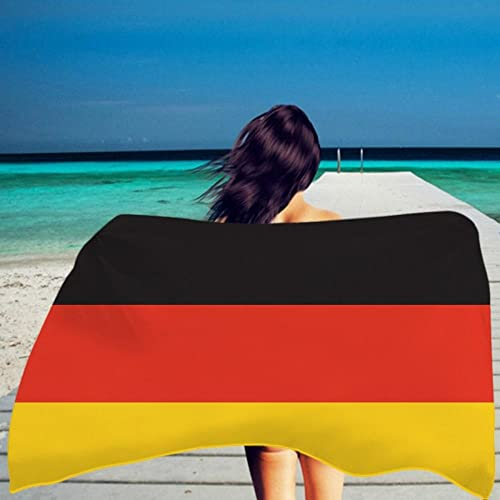 Lingquare 2 Stück Flauschige Badetücher Deutschland Badetuch rechteckig saugfähig Baumwolle Strandtuch Trockentuch Strandtuch deutsche Flagge Duschtuch 70x140cm