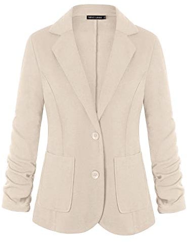 MINTLIMIT Women's Slim Fit Suit Blazer 3/4 Sleeve with Buttons and Pockets