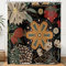 Hnmdmyi Cortina de Baño Flores Boho Negro 180x200, Cortina de Baño Vintage Abstracta Flor Bohemia Botánica Estética Moderna Retro Siglo Medio Tejido Poliéster Impermeable Lavable Cortina de Baño