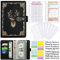 Budget Binder, A6 Marmor PU Leder Binder, Geld Organizer Budget Planer mit 8 Reißverschluss Cash Umschläge, 12 Ausgaben Budget Blätter für 2 Brief Label Aufkleber (schwarz)