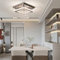 Fintonglan Kronleuchter Deckenleuchte Quadratische LED Kristall-Deckenleuchten Moderne Edelstahl Flush Mount Kronleuchter für Schlafzimmer Küche Esszimmer Flur Wohnzimmer (Farbe veränderbar)
