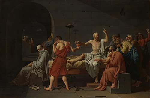 YURKO Poster Und Drucke Abstraktes Gemälde Berühmte Gemälde Der Tod des Sokrates von Jacques Louis David für Schlafzimmer Home Decor 60x90cm