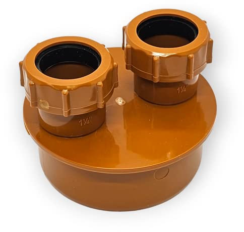 Duraplast UK™ Waste Pipe Adaptor 110mm x 32mm & 32mm Double Equal for Underground Drainage Pipe | PVCu Material, Plumbing Fitting, Drainage Fitting, Commercial Grade