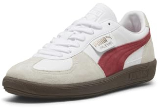 PUMA Men's Palermo Leather Trainers, White/Vapor Grey, 8 UK