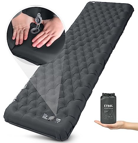 ETROL Camping Isomatte - Luftmatratze (81 x 27) Längere Länge Camping Pads, leichte, Dicke 4 Kompaktmatte für das Reisen mit dem Auto - Ripstop, Anti-Leakage, wasserdicht für Zelt Hängematte