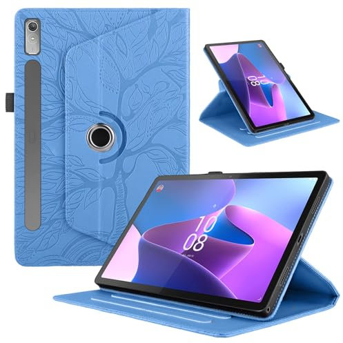 Custodia per Lenovo Tab P11 Pro (2nd Gen) 11.2 Pollici TB132/TB138 2022 Pelle PU Flip Tablet Case con Supporto Girevole di 360° Protettiva Cover AntiGraffio Antiurto, Blu