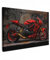 MuchoWow© Bilder Groß 120x80 cm XXL Wohnzimmer Deko Modern Wandbild Foto auf Leinwand Bild Schlafzimmer Room Decor Geschenke Leinwandbilder Motorrad - Rot - Schwarz - Graffiti - Straße