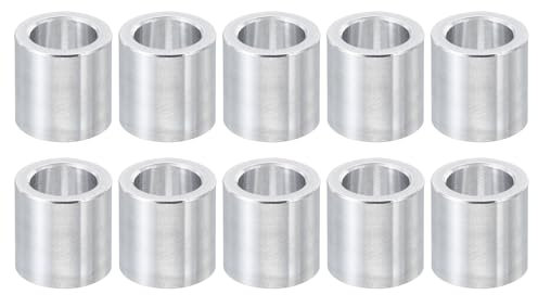 PATIKIL Entretoises en Aluminium M8, 10 Pcs Entretoise Métallique en Aluminium 8.2mm ID x 12mm OD x 12mm L Vis D'Espacement en Aluminium Ronde pour Boulons à Vis 5/16 Ou M8