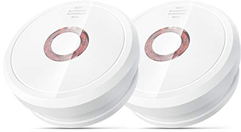 Isafenest Detector de Humo, Alarma de Humo con Sensor de 10 Años, 5 Años de Duración de Batería, Detector Incendios with LED Indicator con Sensor Fotoeléctrico de 85 dB (2 Piezas)