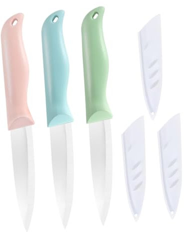 KICHOUSE 3er-pack Keramik-set Schneidewerkzeug Für Obst Und Gemüse Tragbarer Dessertzerkleinerer Bequem Zu Halten Sicherheitsdesign Ohne Griff Küchen-hackwerkzeug
