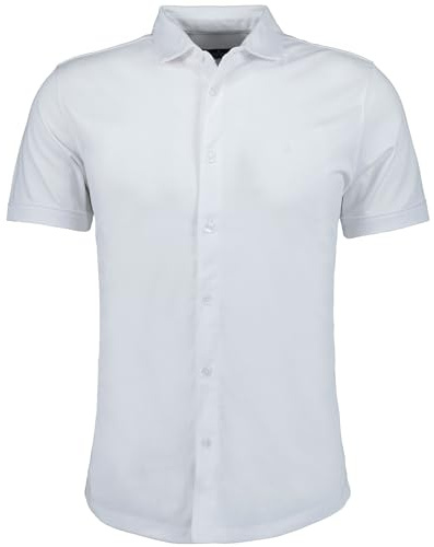 RAGMAN Herren Softknit-Hemd Kurzarm, modern fit Weiss-006, XXL