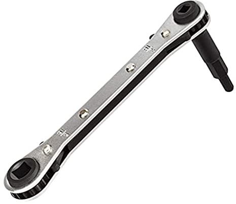 LKOOFHNM Ratschen-Service-Schraubenschlüssel mit Bit-Adapter, 3/8 Zoll auf 1/4 Zoll, 5/16 Zoll, 4 Kühlschrauber-Set, Hvac-Service-Schraubenschlüssel-Set, Hvac-Service-Schraubenschlüssel-Set