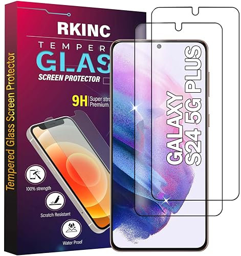RKINC Verre Trempé [Lot de 2] pour Samsung Galaxy S24 Plus / S24+, Film Protection écran, 9H 0,33 mm HD Glass Déverrouillage par empreinte [sans Bulles d'air][Garantie à vie]