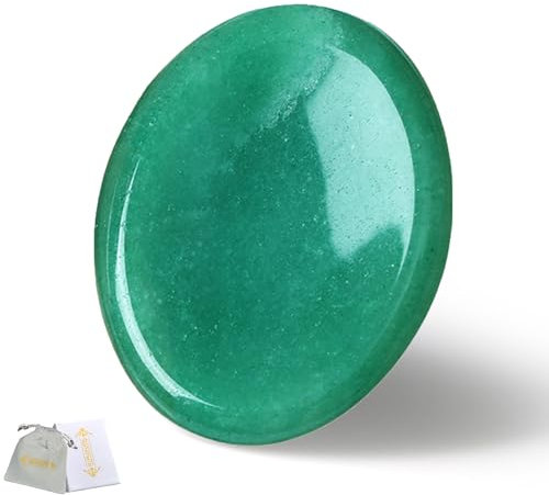 QINJIEJIE Grün Aventurin Kristalle Handschmeichler SorgenSteinee Daumen EdelSteine Oval Kristall HeilSteinee Palm Steine Stress Relief Reiki Heilung Meditation