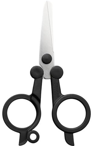 Fiskars ReNew Klappbare Reiseschere, Länge: 11 cm, Recycelter Edelstahl/Recycelter Kunststoff, Functional Form, Schwarz, 1075352