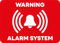 MBS-SIGNS® Warnhinweis-Aufkleber Alarmanlage „Warning Alarm System“ | Größe wählbar, Made in Germany, Rot, Kunststoff, 28 x 20 cm