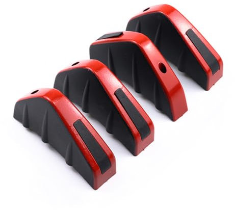 für BMW 5 Series G30+G31 2017-2025 Auto Heckspoiler Stoßstangendiffusor Lip, 4 Stück Heckspoilerlippe Diffusor Antikollisions Zubehör, Red with Black Cover