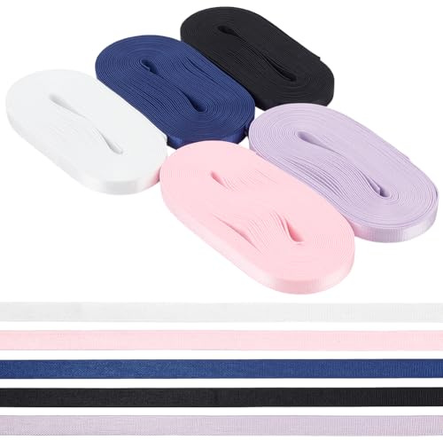 PLIGREAT 27 Yards BH Elastischer Träger, Polyester Elastisches BH-Band Ersatz BH Abdeckband zum Nähen von BH-Trägern Dessous Schultergurt Herstellung Bügel Gehäuse Gummiband für DIY-Projekt