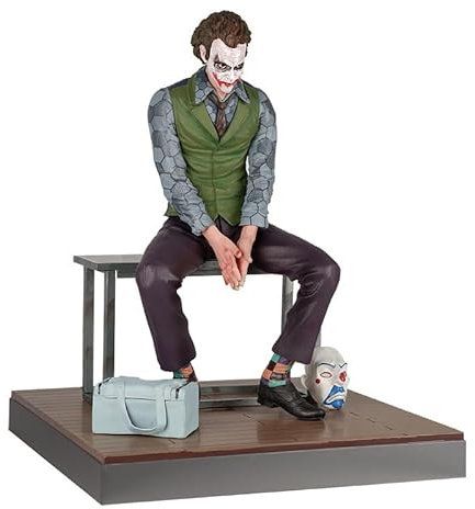 Jilijia Anime Heath Ledger Actionfigur Heath Ledger Figur Modell PVC Sitzposition Statue Statue mit Sockel Desktop Dekoration Geschenk 27 cm