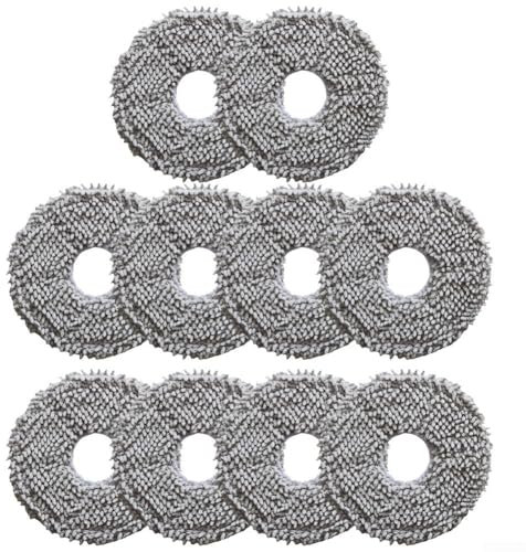 Lot de 10 serpillères de rechange en microfibre pour aspirateur robot Cecotec 13090 Spin Revolutions Home / 13090 Spin Revolutions Home & Wash