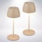 BRILONER - 2er Set Mini LED Tischlampe kabellos IP44 mit Touch, stufenlos dimmbar, Akku & Lichtquelle tauschbar, Nachttischlampe, Dekolampe, Akku Tischleuchte, 8x20 cm (DxH), Beige