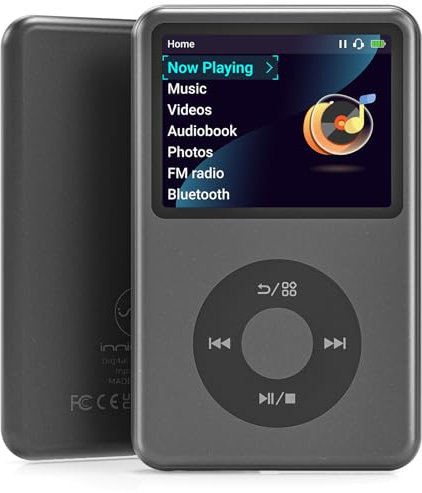 Mp3 Player with Bluetooth Y1 128G Innioasis Digital Music Player Portable Mini HiFi Sound Video Version Upgrade Nice Gift for 2025 Black
