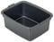 Addis 12L Rectangular Washing Up Bowl with Handles Durable, Scratch-Resistant, Easy Grip Handles, Easy to Clean Sink Basin Ideal for Dishwashing & Kitchen Use Black 1 Pack