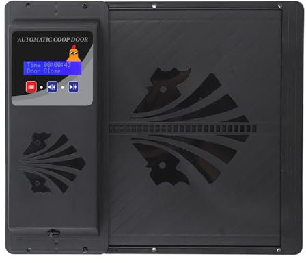 Ghzste Automatische Hühnerkoop -Tür, USB -Horizontalöffnung Automatischer Hühner -Coop -Türöffner mit Timer, LCD -Bildschirm Elektrische Auto -Hühner -Stalltür, LED -Anzeigebildschirm (Schwarz)