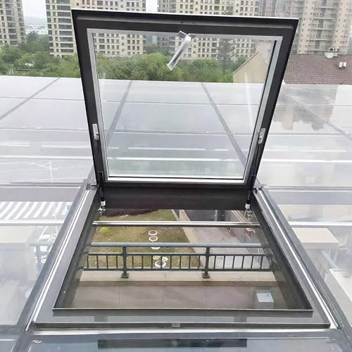 Dachfenster mit Zugang zum Dachfenster, doppeltes gehärtetes Glas, Aluminiumluke für Dachboden und Keller, 60 x 80 cm, verbessertes natürliches Licht
