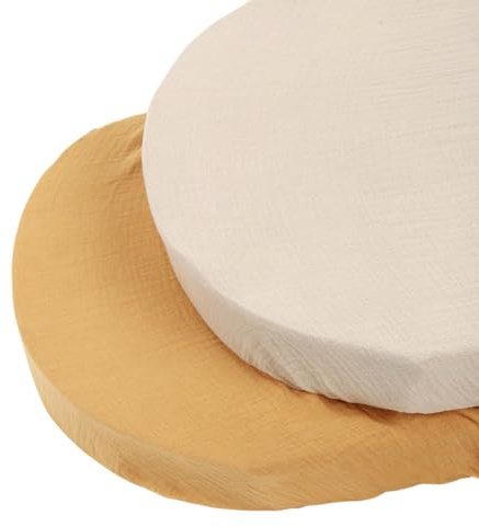 WWHJR 2pcs Breathable Cotton Baby Bassinet Sheets Soft & Washable Crib Liner Infant Cradles Bedding Sheets Large Size for Baby Baby bassinet fitted sheet Baby bassinet fitted sheet