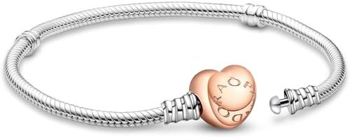 APUUESN Moments Me Serie Sterling Silber Charm-Armband mit Logogravur,Längen