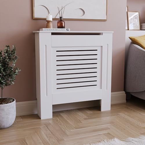 Vida Designs Copertura del radiatore, Legno ingegnerizzato, Bianco, Small