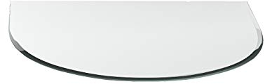 Funkenschutzplatte G17 Rundbogen ESG 8mm x 1200mm x 1200mm mit 18mm Facette Glasplatte Bodenplatte Kaminplatte Funkenschutz Ofenplatte Kaminglas