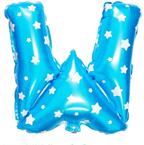 SHATCHI Folienballons mit Buchstaben und Zahlen, selbstaufblasend, 40,6 cm, blau