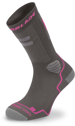 Rollerblade Damen High Performance Socken, Dark Grey Pink, S EU