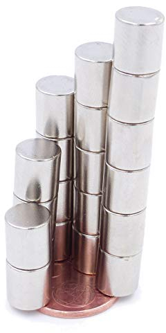 Brudazon | 15 Mini Scheiben-Magnete 9x9mm | N52 stärkste Stufe - Neodym-Magnete ultrastark | Power-Magnet für Modellbau, Foto, Whiteboard, Pinnwand, Kühlschrank, Basteln | Magnetscheibe extra stark